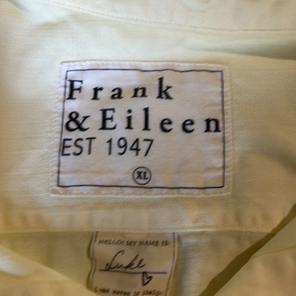 Frank & Eileen | Luke Button Down 100% Cotton Butter Yellow Shirt Size XL Casual - Picture 8 of 9